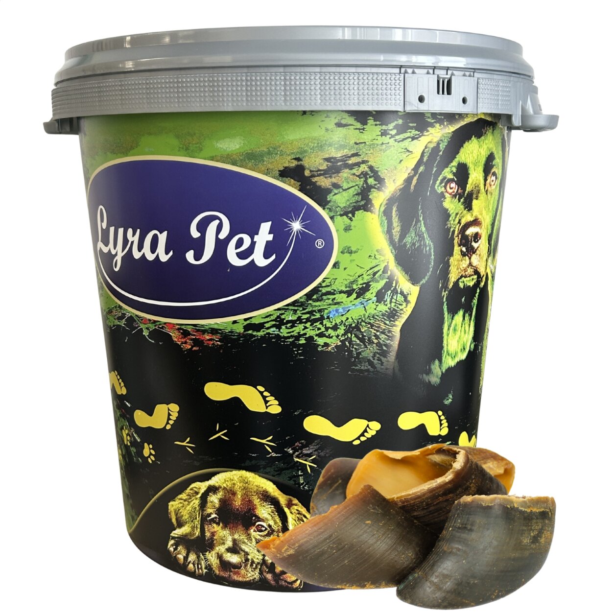 15 Stk. Lyra Pet® Rinderhufe ca. 1,2 kg in 30 L Tonne