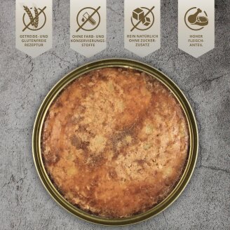 6 x 400 g Lecker.Pet® Ginos Saftige Fleischmahlzeit mit Huhn & Kartoffeln Hundefutter Nassfutter MHD 10/2026