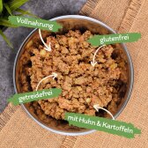 6 x 400 g Lecker.Pet® Ginos Saftige Fleischmahlzeit mit Huhn & Kartoffeln Hundefutter Nassfutter MHD 10/2026