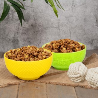 18 x 400 g Lecker.Pet® Ginos Saftige Fleischmahlzeit mit Huhn & Kartoffeln Hundefutter Nassfutter MHD 10/2026