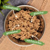 6 x 800 g Lecker.Pet® Josies Saftige Fleischmahlzeit Sensitiv mit Pute & Reis Hundefutter Nassfutter MHD 10/2026