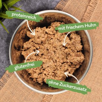12 x 400 g Lecker.Pet® Balu's Sappige vleesmaaltijd met kip Kattenvoer Natvoer HTH 10/2026