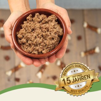 12 x 400 g Lecker.Pet® Balu's Sappige vleesmaaltijd met kip Kattenvoer Natvoer HTH 10/2026