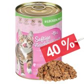 12 x 400 g Lecker.Pet® Leo's sappige vleesmaaltijd met kalkoen en groenten, kattenvoer, natvoer, houdbaar tot 10/2026
