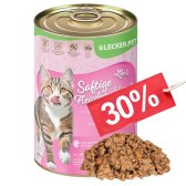 24 x 400 g Lecker.Pet® Leo's sappige vleesmaaltijd met kalkoen en groenten Kattenvoer Natvoer Houdbaar tot 10/2026