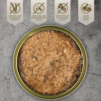 6 x 400 g Lecker.Pet® Emilys Sappige Vleesmaaltijd met Rund, Gevogelte & Vis Nat Kattenvoer