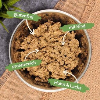 12 x 400 g Lecker.Pet® Emilys Saftige Fleischmahlzeit mit Rind, Geflügel & Fisch Katzenfutter Nassfutter MHD 10/2026