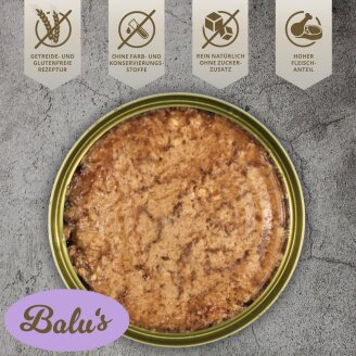18 x 400 g Lecker.Pet® Balus, Emilys & Leos Saftige Fleischmahlzeit Katzenfutter Nassfutter Mix Vollnahrung - je Sorte 6 Dosen MHD 10/2026