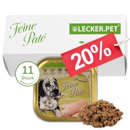 11 x 150 g Lecker.Pet® Paulas Feine Paté Reich an Huhn Hundefutter Nassfutter Vollnahrung