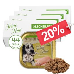 44 x 150 g Lecker.Pet® Paulas Feine Paté Rijk aan Kip Hondenvoer Natvoer Complete voeding