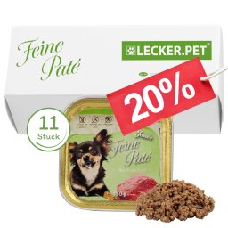 11 x 150 g Lecker.Pet® Josies Feine Paté Reich an Kalb Hundefutter Nassfutter Vollnahrung