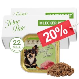 22 x 150 g Lecker.Pet® Josies Feine Paté Reich an Kalb Hundefutter Nassfutter Vollnahrung