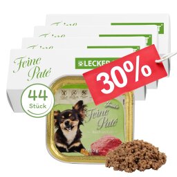 44 x 150 g Lecker.Pet® Josies Feine Paté Reich an Kalb Hundefutter Nassfutter Vollnahrung