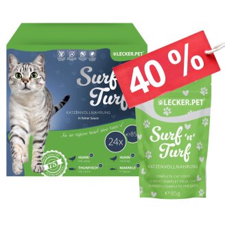 24 - 72 Stk. Lecker.Pet® SurfnTurf Pouches...
