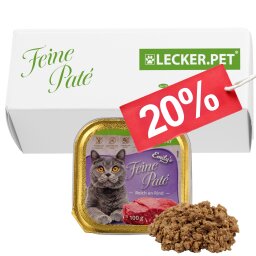 17 - 68 st. Lecker.Pet® Emilys Feine Paté Rijk aan Rundvlees Nat kattenvoer Complete voeding - 100 g per stuk in een bakje
