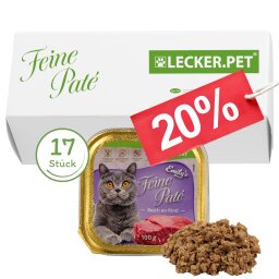 17 x 100 g Lecker.Pet® Emilys Feine Paté Rijk aan Rund Nat Kattenvoer Complete voeding