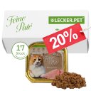 17 x 100 g Lecker.Pet® Balus Feine Paté Reich an Pute Katzenfutter Nassfutter Vollnahrung