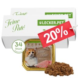 34 x 100 g Lecker.Pet® Balus Feine Paté Reich an Pute Katzenfutter Nassfutter Vollnahrung