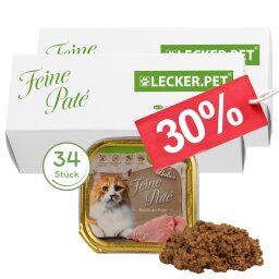 34 x 100 g Lecker.Pet® Balus Feine Paté Reich an Pute Katzenfutter Nassfutter Vollnahrung