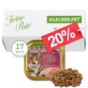 17 x 100 g Lecker.Pet® Leos Feine Paté Rijk aan kip Nat kattenvoer Complete voeding