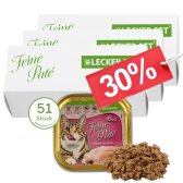 51 x 100 g Lecker.Pet® Leos Feine Paté Reich an Huhn Katzenfutter Nassfutter Vollnahrung