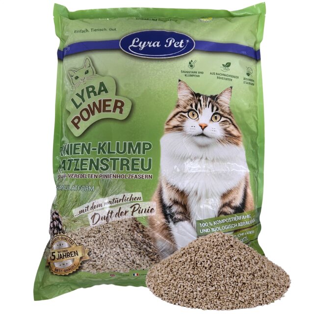3 x 10 Liter Lyra Pet Lyra Power Pinien Katzenstreu klumpend