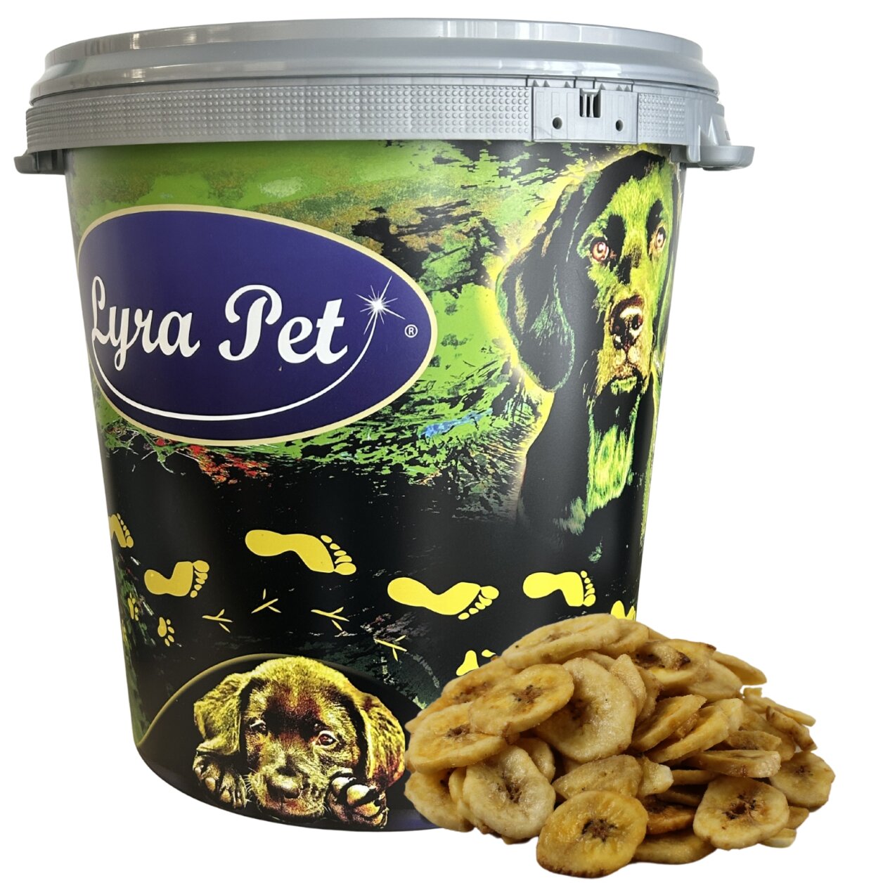 5 kg Lyra Pet® Bananen getrocknet in 30 L Tonne