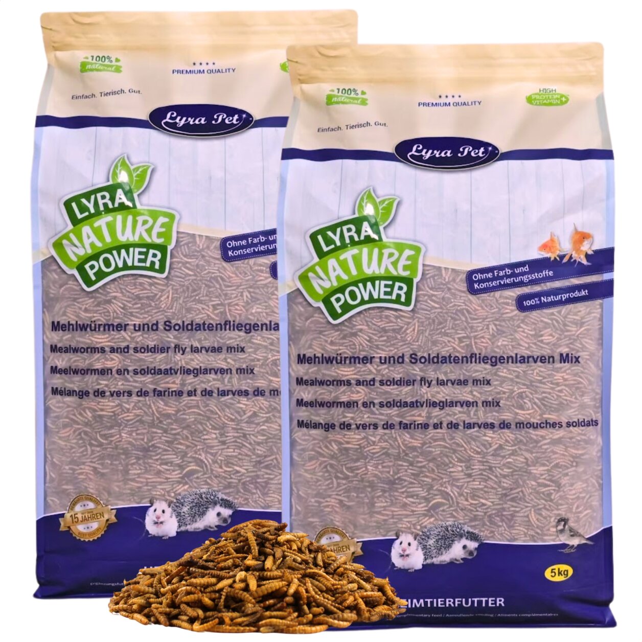 10 kg Lyra Pet® Mehlwürmer-/Soldatenfliegenlarven-Mix