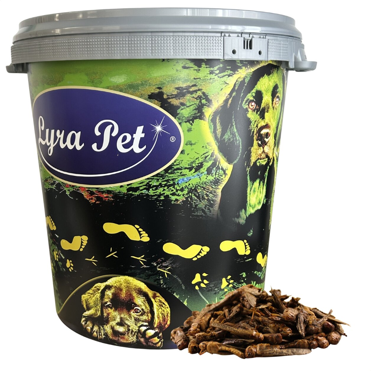5 kg Lyra Pet® Heuschrecken getrocknet in 30 L Tonne
