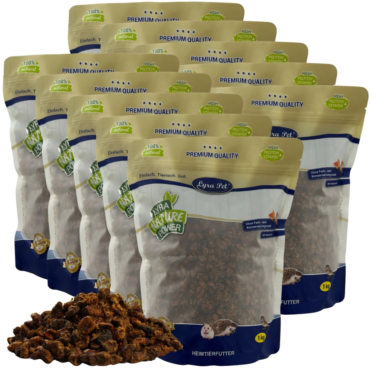 10 kg Lyra Pet® Seidenraupen getrocknet