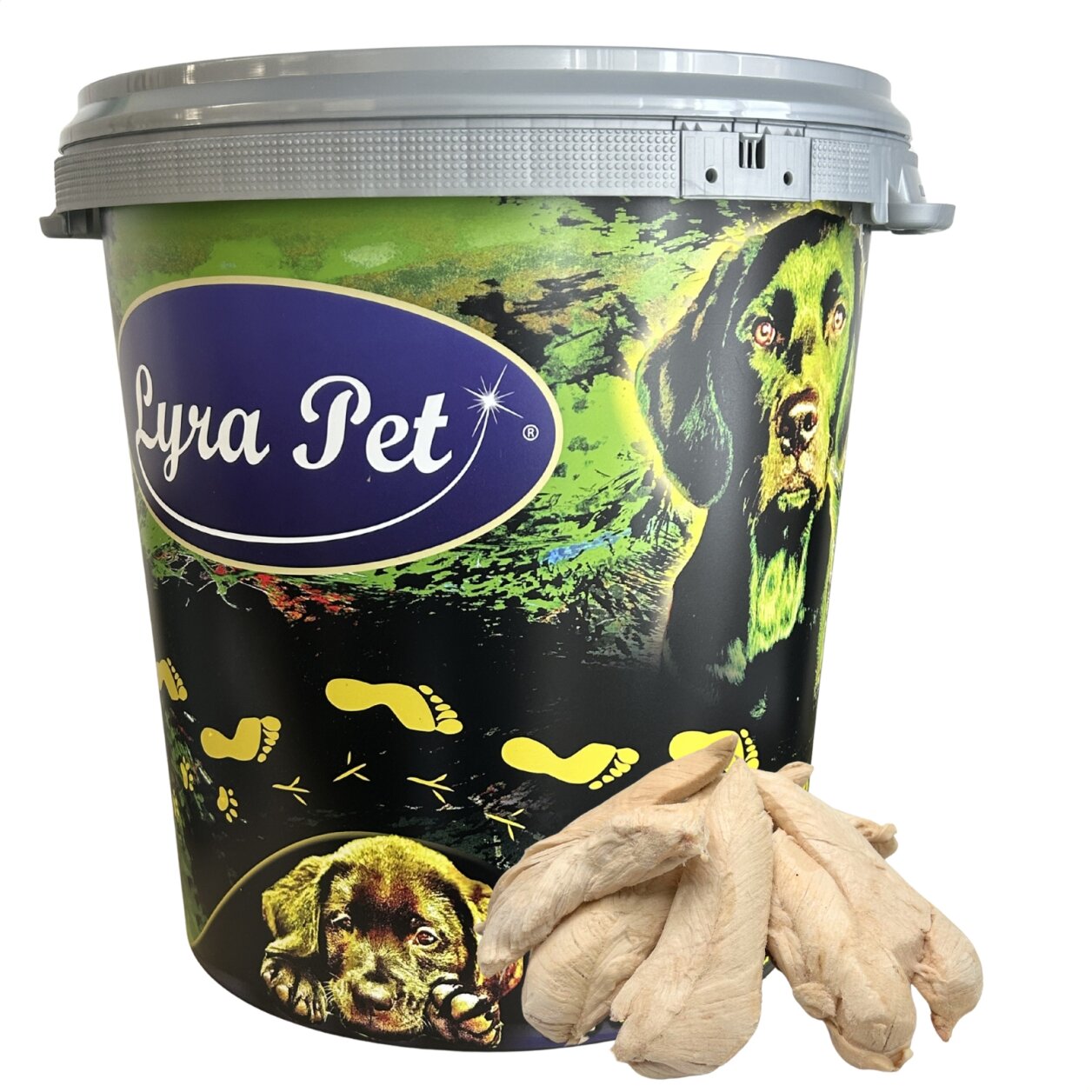 1 kg (5 x 200 g) Lyra Pet® Hühnerbrust gefriergetrocknet in 30 L Tonne