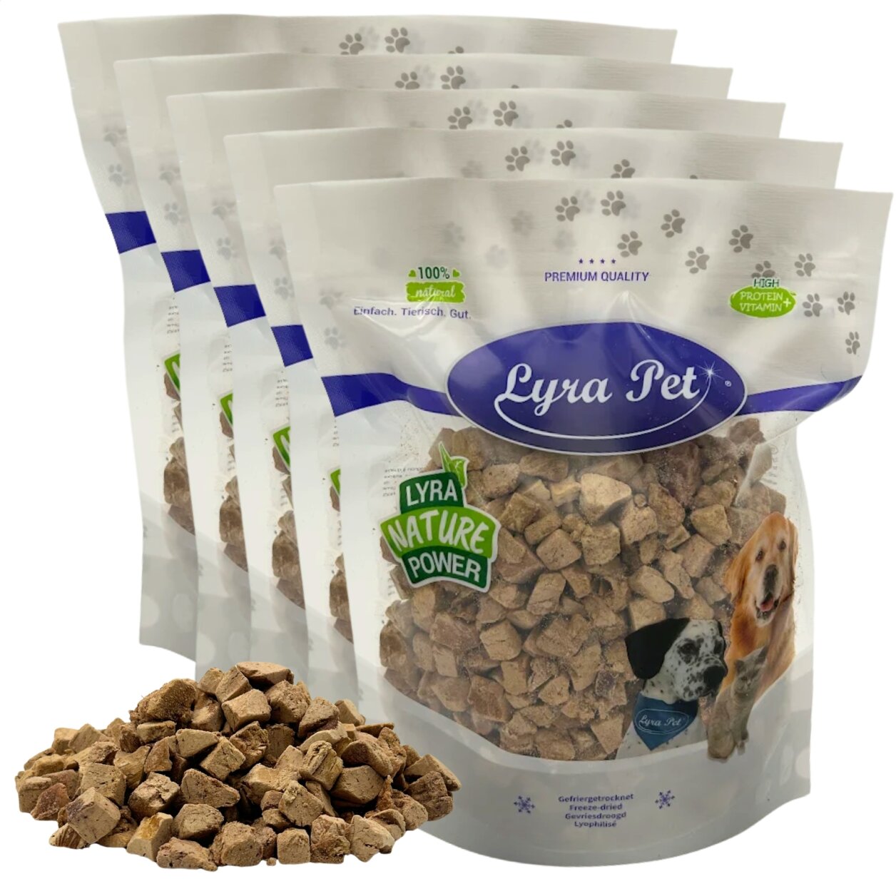 1 kg (5 x 200 g) Lyra Pet® Entenleberwürfel gefriergetrocknet