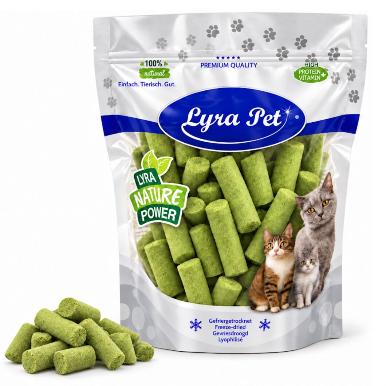 200 g Lyra Pet® Katzengras Sticks gefriergetrocknet