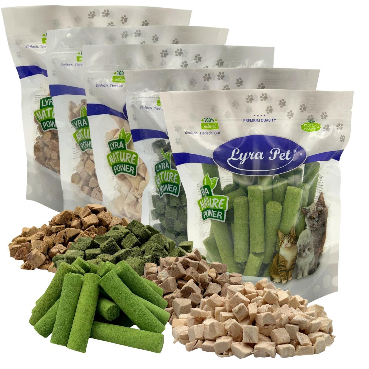 1 kg (5 x 200 g) Lyra Pet® Katzensnack Mix gefriergetrocknet