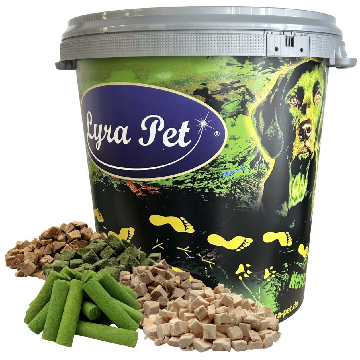 1 kg (5 x 200 g) Lyra Pet® Katzensnack Mix gefriergetrocknet in 30 L Tonne