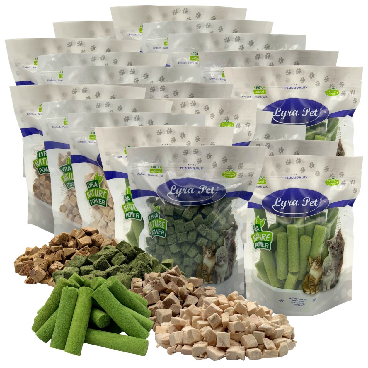 5 kg (25 x 200 g) Lyra Pet® Katzensnack Mix gefriergetrocknet