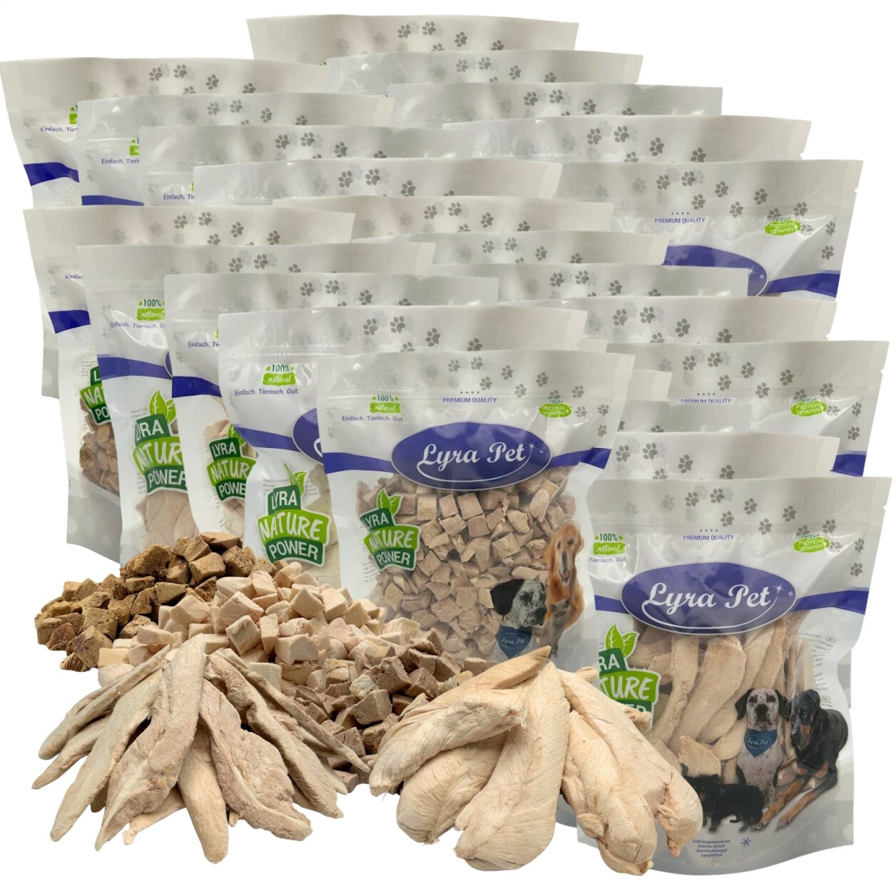 5 kg (25 x 200 g) Lyra Pet® Hundesnack Mix gefriergetrocknet
