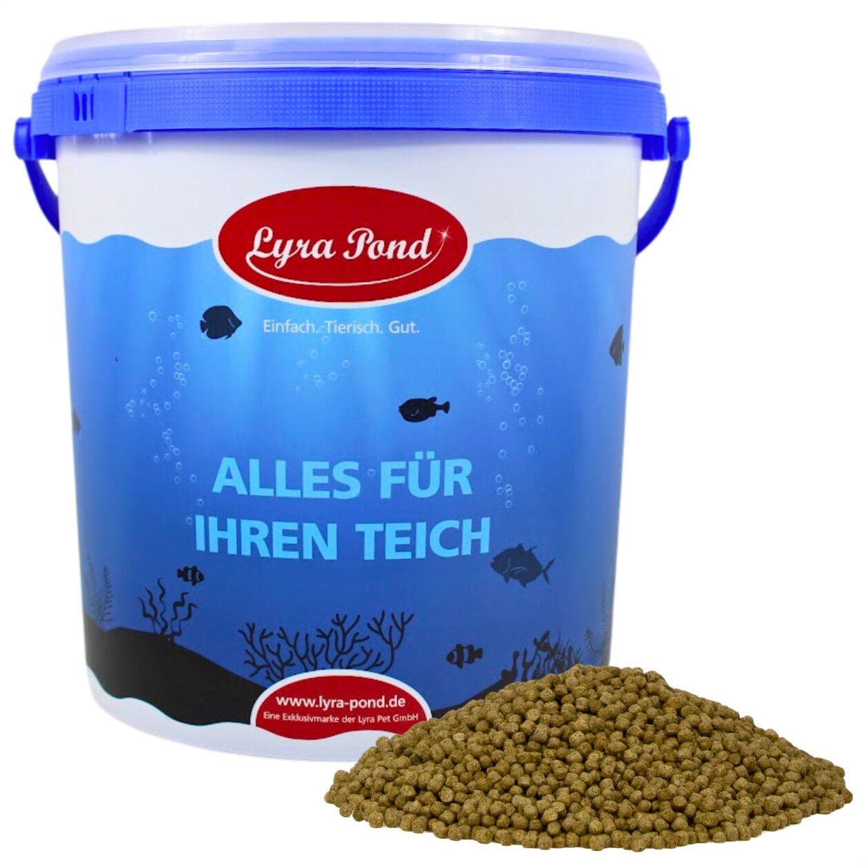 10 Liter (3,68 kg) Lyra Pond® Pond Koi Beauty Pellets Staple Fischfutter Teichfutter in Eimer