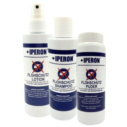 IPERON® Flohschutz Trio - 200 ml Lotion, 200 ml Shampoo & 100 g Puder im Set