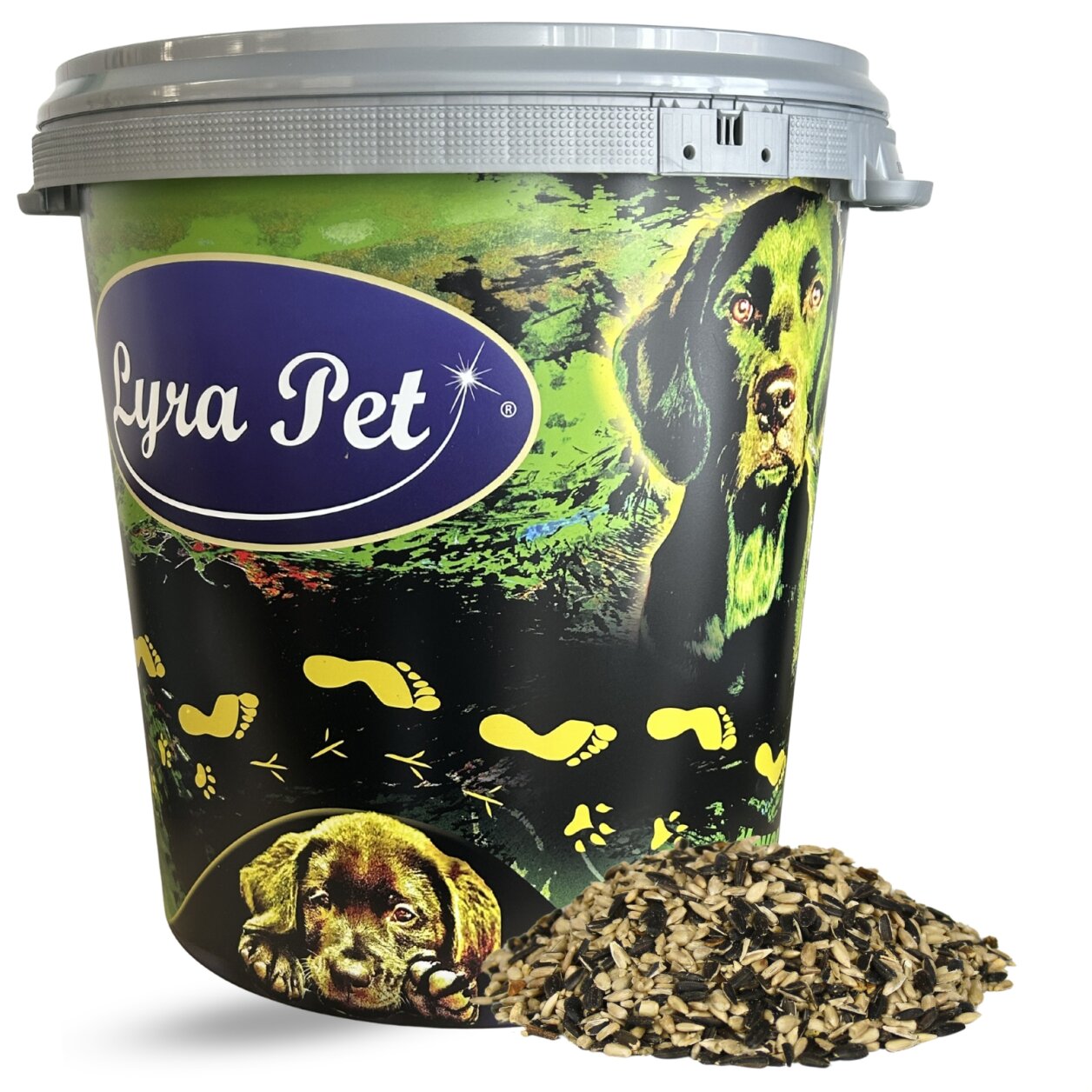 10 kg Lyra Pet® Sonnenblumenkerne Mix in 30 L Tonne