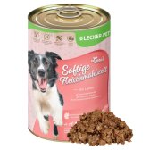 6 x 400 g Lecker.Pet® Lunas Saftige Fleischmahlzeit mit Lamm Hundefutter Nassfutter MHD 10/2026 B-Ware
