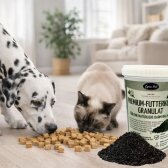 1 kg (4 x 250 g) Lyra Pet® Premium-Futterkohle Pflanzenkohle Granulat für Hunde & Katzen