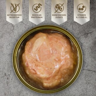 6 x 400 g de nourriture humide pour chats Lecker.Pet® Leos 100 % muscle de poulet