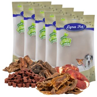 5 x 1 kg Lyra Pet® Hunde Kausnack Probier Mix - Rind,...