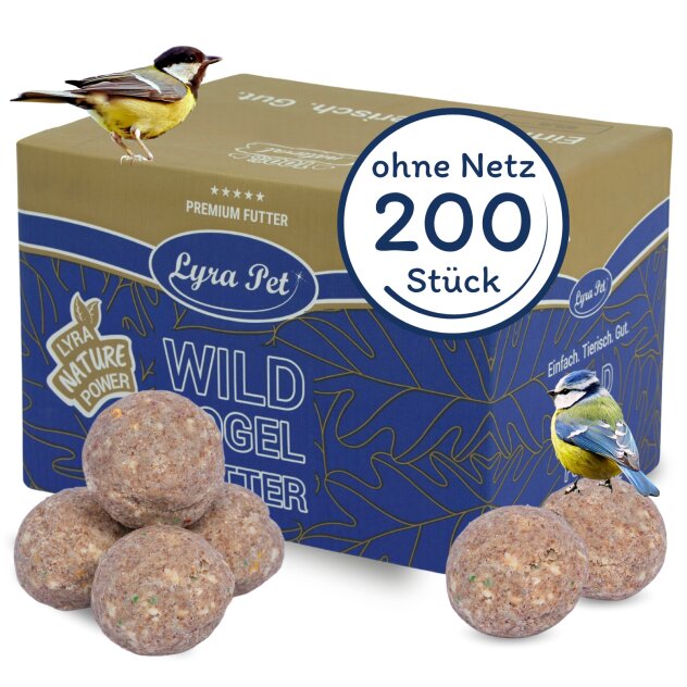 200 Stk. Lyra Pet® Gourmet Meisenknödel schalenfrei ohne Netz à 85 g B-Ware