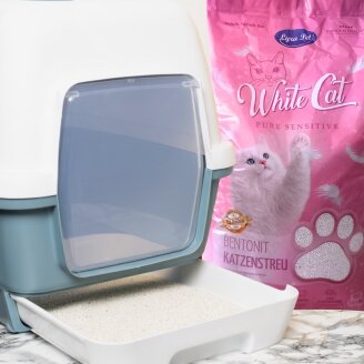 2 x 15 litres Lyra Pet® White Cat® Pure Sensitiv litière pour chat en bentonite sans parfum