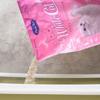 2 x 15 litres de litière pour chat Lyra Pet® White Cat® Pure Sensitive à base de bentonite, sans parfum
