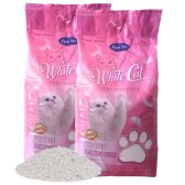 2 x 15 litres de litière pour chat Lyra Pet® White Cat® Pure Sensitive à base de bentonite, sans parfum
