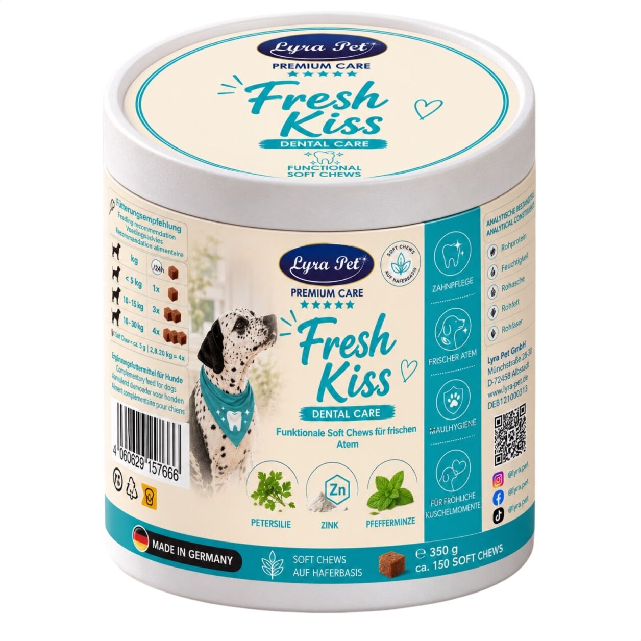 350 g Lyra Pet® Fresh Kiss Dental Care - Funktionale Soft Chews